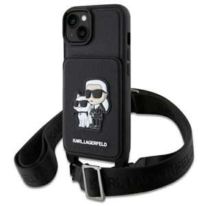 Etui Karl Lagerfeld KLHCP14SCSAKCPMK iPhone 14 6.1" hardcase czarny/black Crossbody Saffiano Karl & Choupette Case