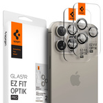 Osłona Aparatu Spigen Optik.tr ”ez Fit” Camera Protector 2-pack iPhone 14 Pro / Pro Max / 15 Pro / 15 Pro Max / 16 Pro / 16 Pro Max Natural Titanium