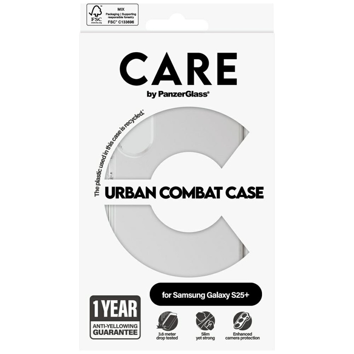 Etui CARE by PanzerGlass Flagship Urban   Combat do Samsung Galaxy S25+ przezroczysty