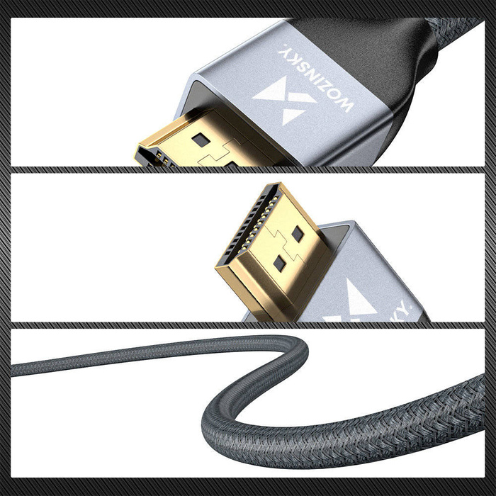 Wozinsky kabel HDMI 2.1 8K 60 Hz 48 Gbps / 4K 120 Hz / 2K 144 Hz 3m srebrny (WHDMI-30)