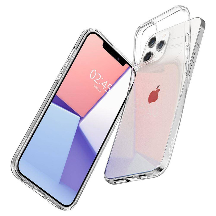 SPIGEN Liquid Crystal iPhone 12 / 12 Pro Etui Crystal Clear Przeźroczyste Case + Szkło 3MK Flexible Glass Lite