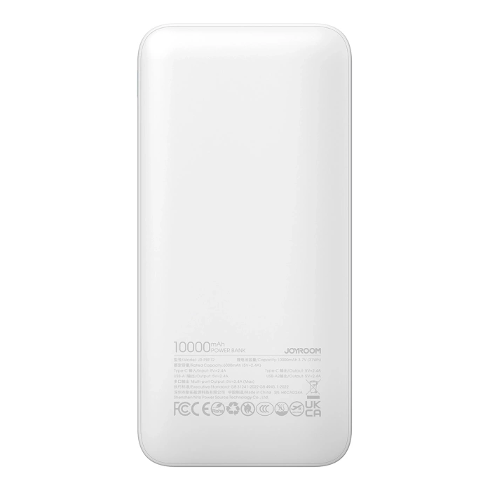 Powerbank Joyroom JR-PBF12 10000mAh 2.4A 2x USB-A 1x USB-C - biały