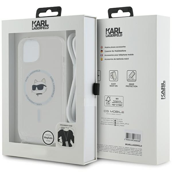 Karl Lagerfeld KLHMP14SHCCHNT iPhone 14 / 13 / 15 6.1" hardcase transparent IML Choupette Head & Cord Magsafe