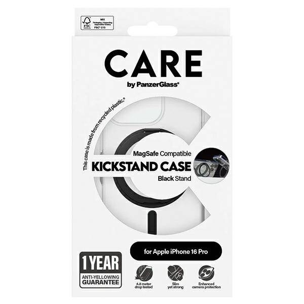 Etui CARE by PanzerGlass Feature Kickstand Case iPhone 16 Pro 6,3" czarny/black MagSafe 1322