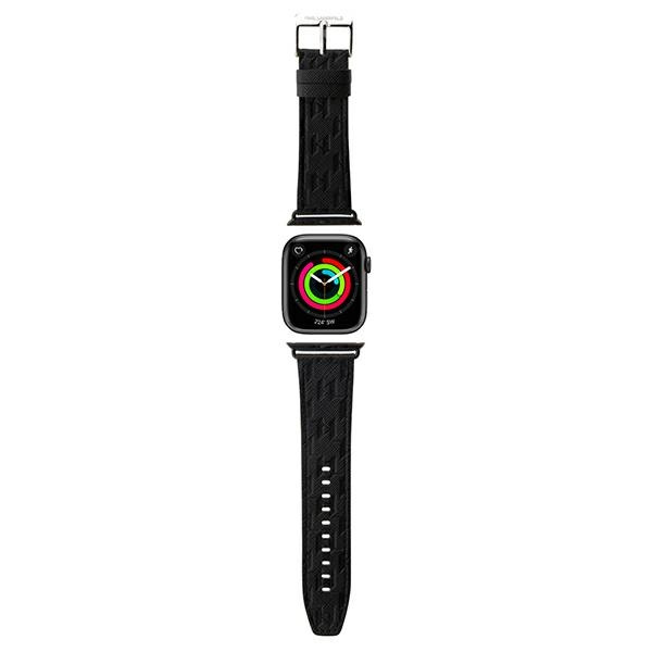 Pasek Karl Lagerfeld Pasek KLAWMSAKLHPK Apple Watch 38 / 40 / 41mm czarny/black strap Saffiano Monogram