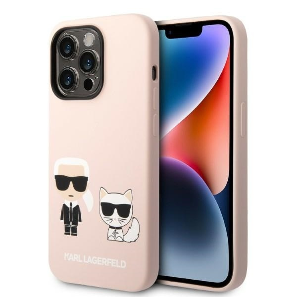 Etui KARL LAGERFELD Apple iPhone 14 Pro Silicone Karl & Choupette Magsafe Jasnoróżowy Hardcase