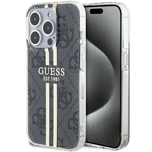 Etui Guess GUHCP15LH4PSEGK iPhone 15 Pro 6.1" czarny/black hardcase IML 4G Gold Stripe Case