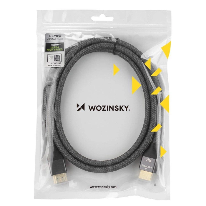 [PO ZWROCIE] Wozinsky kabel HDMI 2.1 8K 60 Hz 48 Gbps / 4K 120 Hz / 2K 144 Hz 5 m srebrny (WHDMI-50)