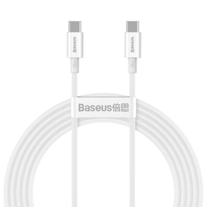 [PO ZWROCIE] Baseus Superior kabel przewód USB Typ C - USB Typ C szybkie ładowanie Quick Charge / Power Delivery / FCP 100W 5A 20V 2m biały (CATYS-C02)