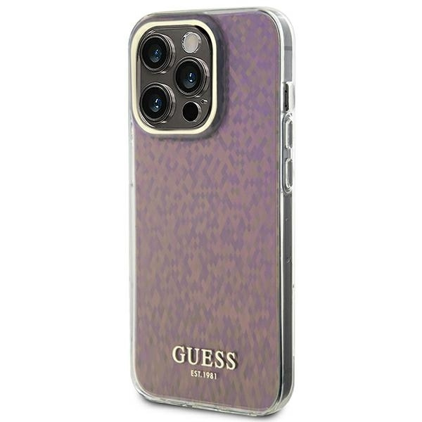 Etui Guess GUHCP15LHDECMP iPhone 15 Pro 6.1" różowy/pink hardcase IML Faceted Mirror Disco Iridescent Case