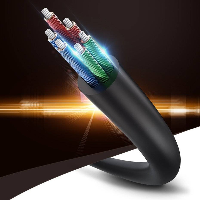 Ugreen kabel przewód rozdzielacz słuchawkowy 3,5 mm mini jack AUX 25cm czarny (20816)