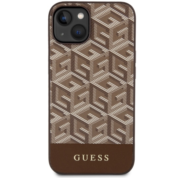 Etui Guess GUHMP14SHGCFSEW iPhone 14 6.1" brązowy/brown hardcase GCube Stripes MagSafe Case