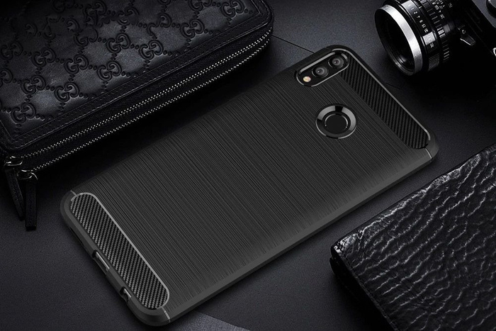 Etui  Etui Huawei P Smart 2019 Carbon Silikon czarny