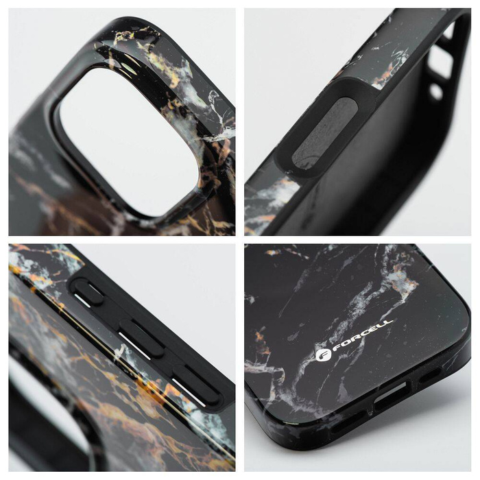 FORCELL F-PROTECT Mirage, Military Drop-Test futerał kompatybilny z MagSafe do IPHONE 16 PRO MAX black marble