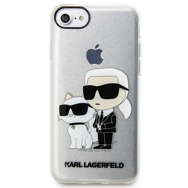 Etui Karl Lagerfeld KLHCI8HNKCTGT iPhone 7/8/ SE 2020 / SE 2022 transparent hardcase Gliter Karl&Choupette Case