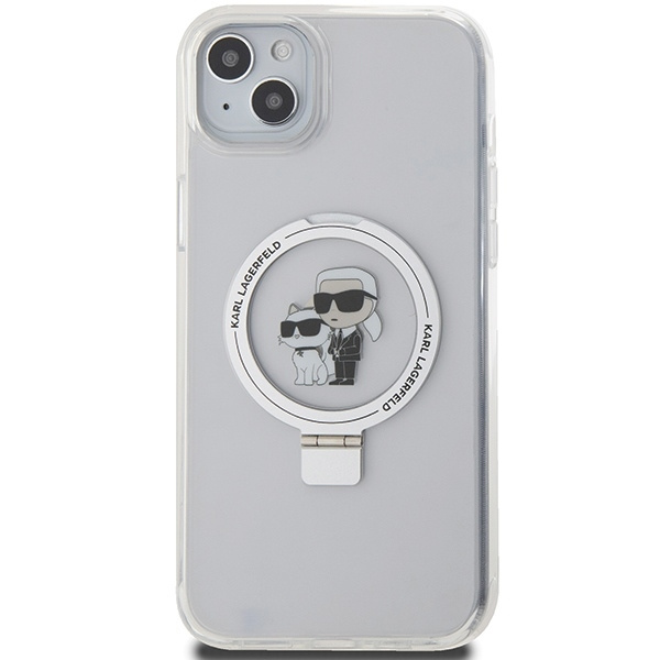 Karl Lagerfeld KLHMP15MHMRSKCH iPhone 15 Plus / 14 Plus 6.7" biały/white hardcase Ring Stand Karl&Choupettte MagSafe