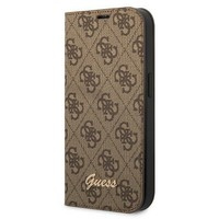 Etui GUESS Apple iPhone 14 Book 4G Vintage Gold Logo Różowy Case