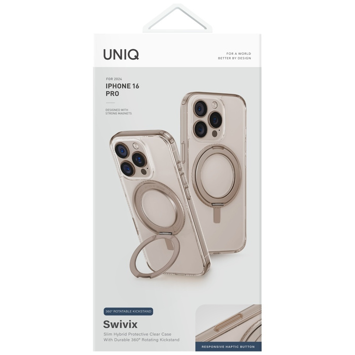 Etui UNIQ Swivix do iPhone 16 Pro 360    Rotating Kickstand złoty