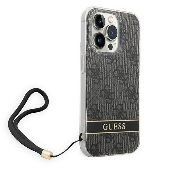 Etui GUESS Apple iPhone 14 Pro Max 4G Print Strap Czarny Hardcase