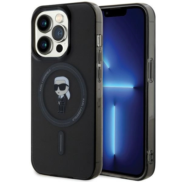 Etui Karl Lagerfeld KLHMP14XHFCKNOK iPhone 14 Pro Max 6.7" czarny/black hardcase IML Ikonik MagSafe Case