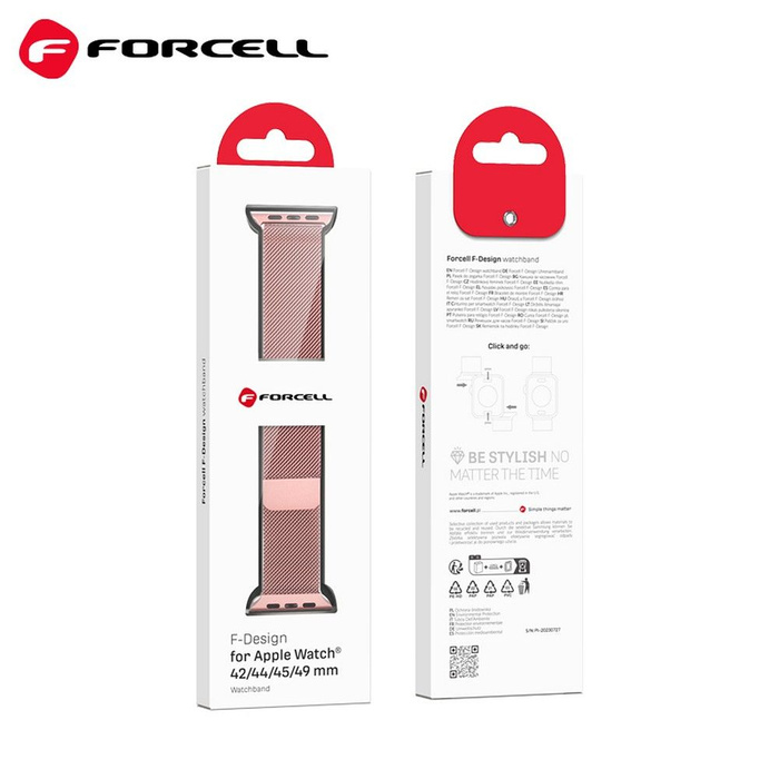 FORCELL F-DESIGN FA03 pasek do APPLE Watch 38 / 40 / 41 mm różowy