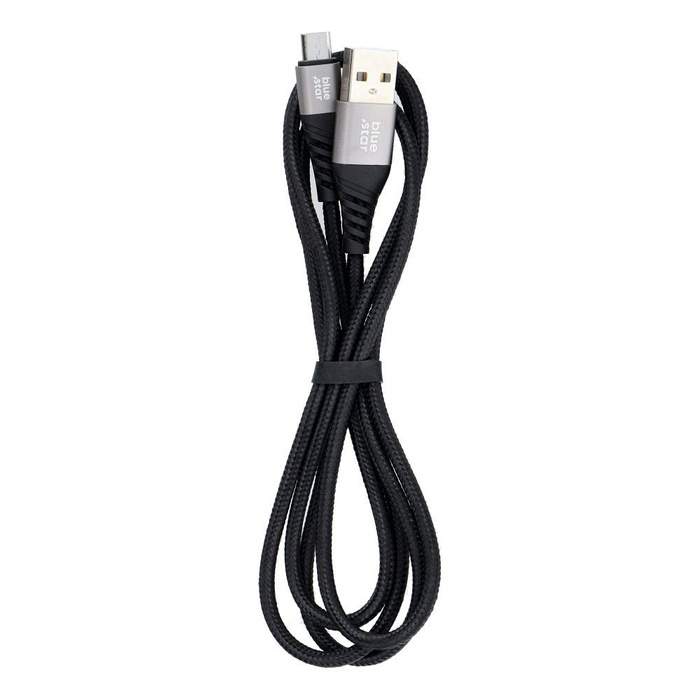 BLUE STAR kabel z oplotem 2A USB A do Micro USB TFK-DC-003 1,2 m czarny