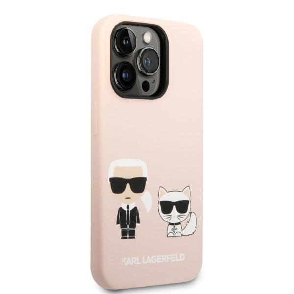 Etui KARL LAGERFELD Apple iPhone 14 Pro Silicone Karl & Choupette Magsafe Jasnoróżowy Hardcase