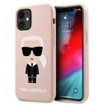 Etui KARL LAGERFELD Apple iPhone 12 Mini Silicone Iconic Jasnoróżowy Hardcase