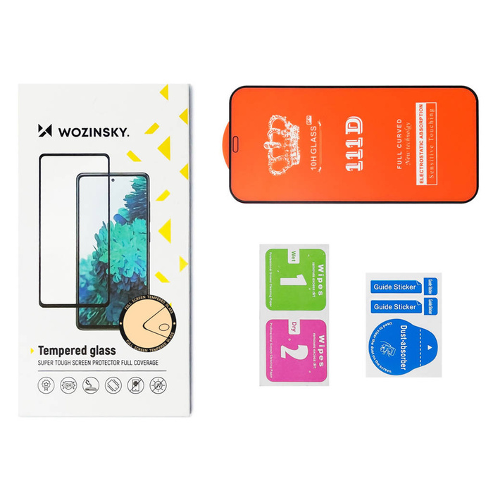 Wozinsky super wytrzymałe szkło hartowane Full Glue na cały ekran z ramką Case Friendly Motorola Moto G71 5G czarny