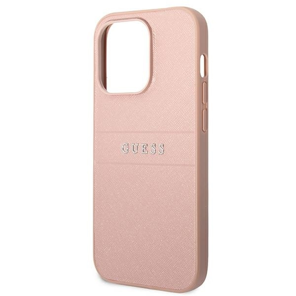 Etui GUESS Apple iPhone 14 Pro Max Saffiano Strap Różowy Case