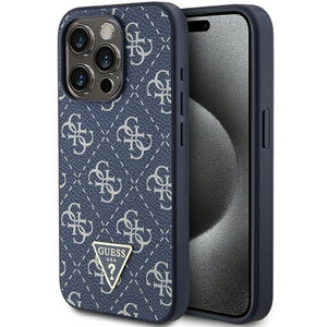 Etui Guess GUHCP15XPG4GPB iPhone 15 Pro Max 6.7" niebieski/blue hardcase 4G Triangle Metal Logo Case