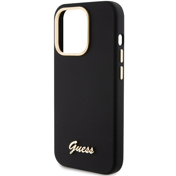 Etui Guess GUHCP15XSMBSLK iPhone 15 Pro Max 6.7" czarny/black hardcase Silicone Script Metal Logo & Frame Case