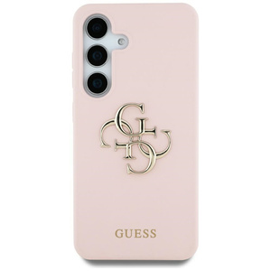 Etui Guess Silicone Big 4G Logo Bottom    Script Samsung Galaxy S25 Ultra różowy