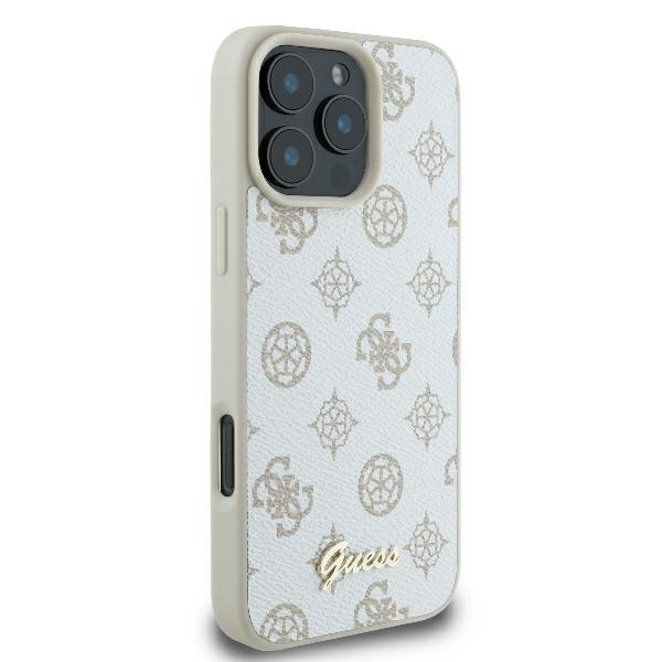 Etui Guess iPhone 16 Pro Max 6.9" biały/white hardcase Peony Script Logo MagSafe