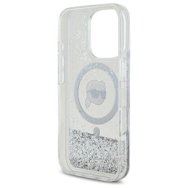 Etui Karl Lagerfeld iPhone 16 Pro Max 6.9" hardcase transparent Liquid Glitter Karl Head Magsafe