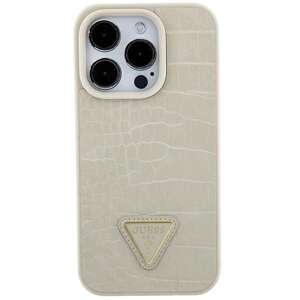 Etui Guess GUHCP15SPCRTHCD iPhone 15 6.1" złoty/gold hardcase Croco Triangle Metal Logo Case