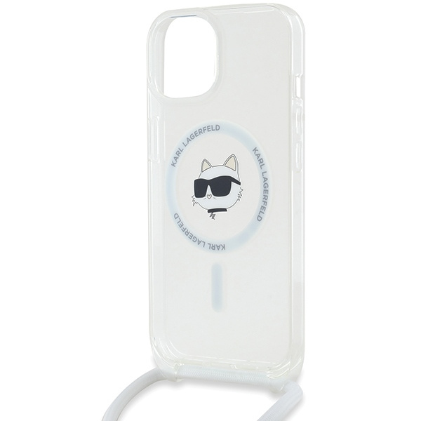 Karl Lagerfeld KLHMP14SHCCHNT iPhone 14 / 13 / 15 6.1" hardcase transparent IML Choupette Head & Cord Magsafe