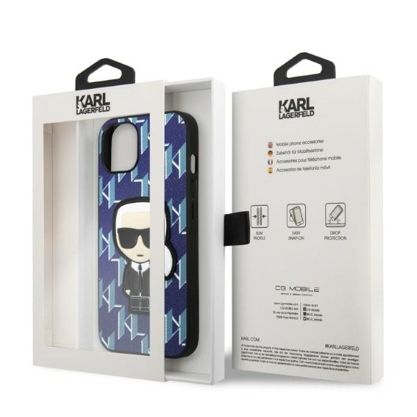 Etui Karl Lagerfeld Klhcp13mpmnikbl iPhone 13 6,1" Hardcase Niebieski/blue Monogram Ikonik Patch Case