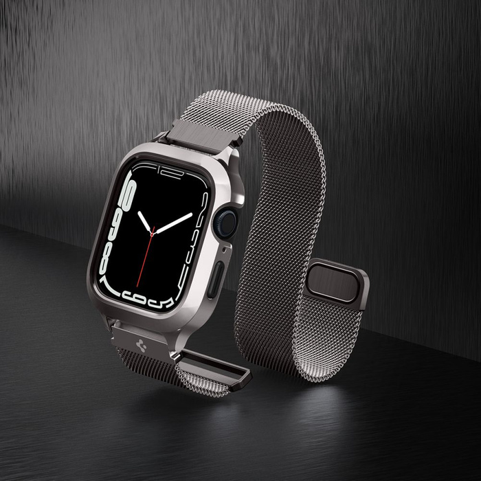 Etui i Pasek Spigen Metal Fit Pro Apple Watch SE 4 5 6 7 8 9 44 / 45 mm Grafitowe