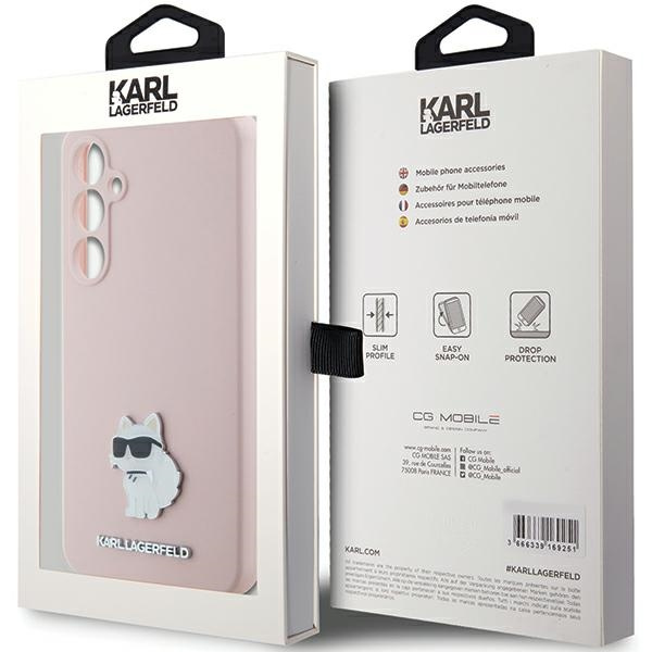 Etui Karl Lagerfeld KLHCS23FESMHCNPP Samsung Galaxy S23 FE S711 różowy/pink Silicone Choupette Metal Pin Case