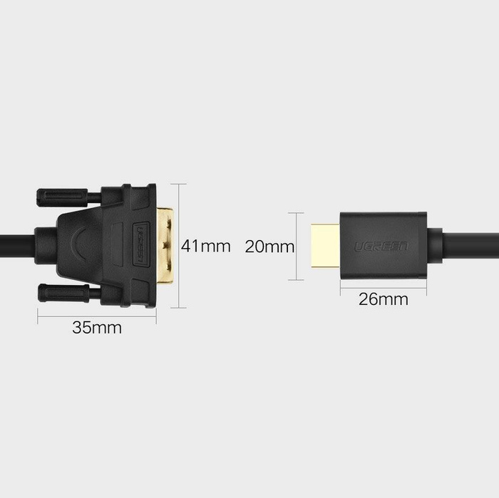 Ugreen kabel przewód HDMI - DVI 4K 60Hz 30AWG 1m czarny (30116)