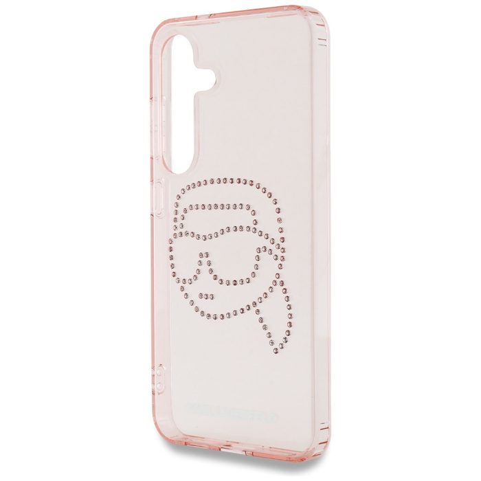 Etui Karl Lagerfeld Rhinestones K. Head   Logo do Samsung Galaxy S25 różowy