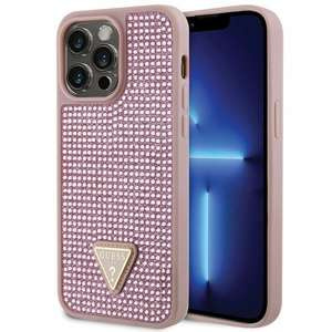 Etui Guess GUHCP14XHDGTPP iPhone 14 Pro Max 6.7" różowy/pink hardcase Rhinestone Triangle Case