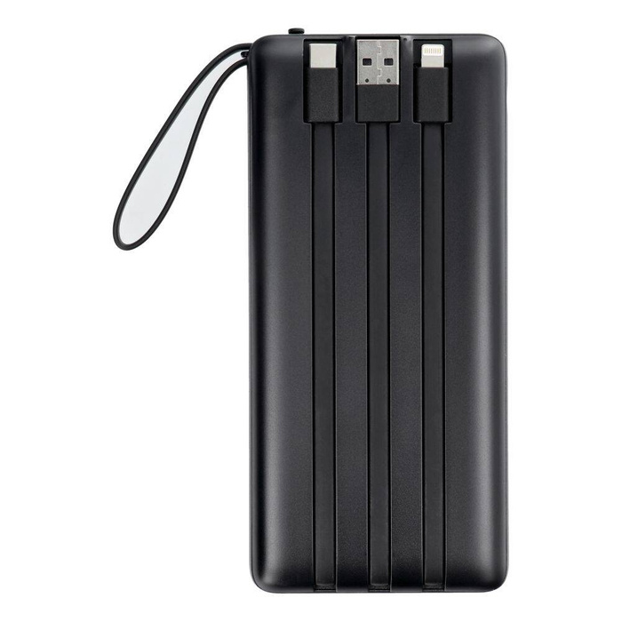 VEGER powerbank 20000 mAh z wbudowanymi kablami Micro USB / Typ C / Lightning C20 (W2047 / W2059) czarny