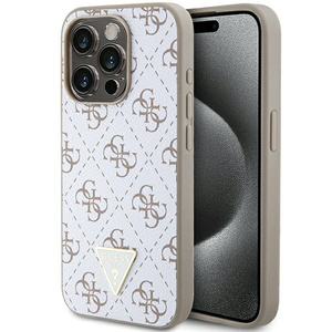 Etui Guess GUHCP15XPG4GPH iPhone 15 Pro Max 6.7" biały/white hardcase 4G Triangle Metal Logo Case