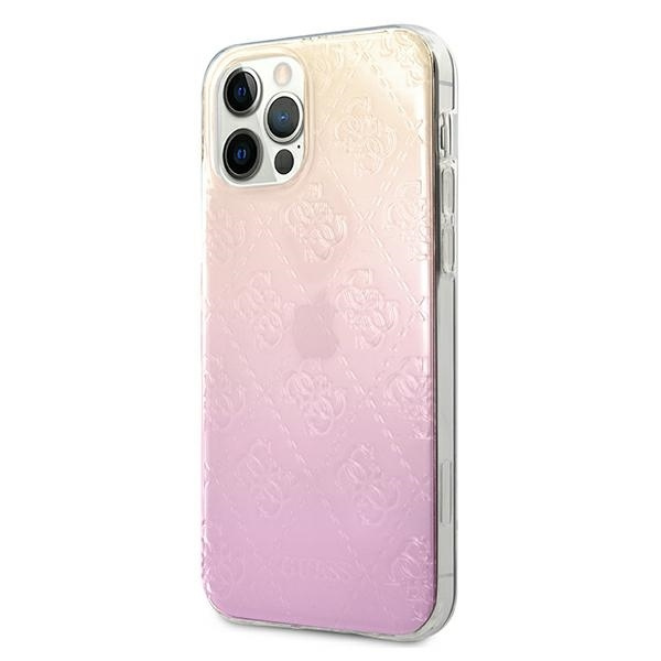 Etui GUESS Apple iPhone 12 12 Pro 3D Raised 4G Gradient Różowy Case