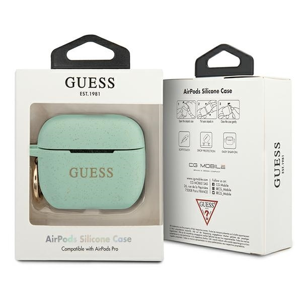 Etui GUESS Apple AirPods Pro Silicone Glitter Zielony Case