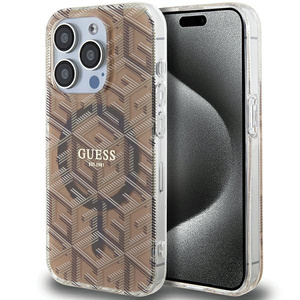 Etui Guess GUHMP15XHGCUSTGW iPhone 15 Pro Max 6.7" brązowy/brown hardcase IML GCube MagSafe Case