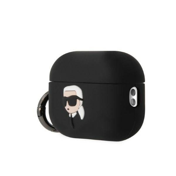 Karl Lagerfeld KLAP2RUNIKK AirPods Pro 2 cover czarny/black Silicone Karl Head 3D