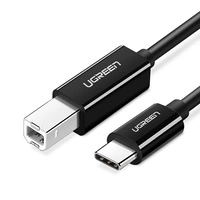 Kabel USB-C do USB-B 2.0 (do drukarki) Ugreen US370, 1m (czarny)